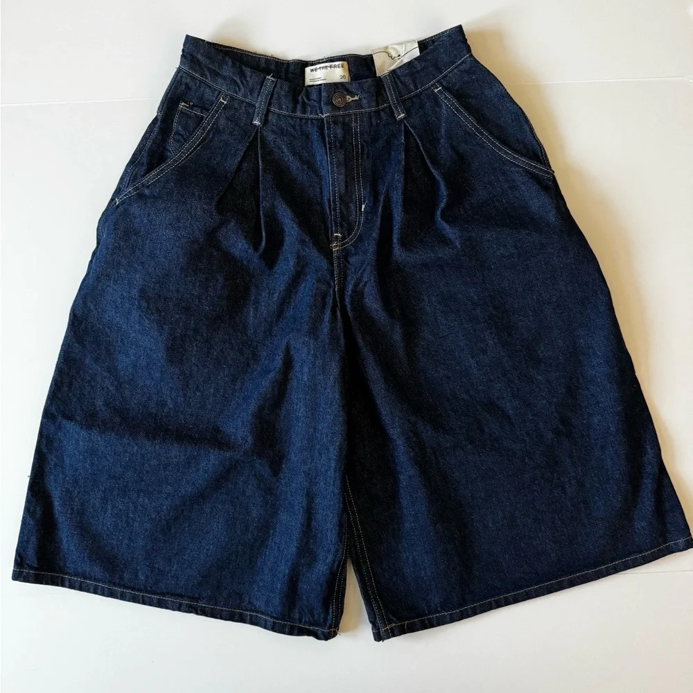 We The Free Curvy Antonia Crop Culotte Jeans/Shorts, Deep Blue, Wmns Sz 26, NWT - Picture 6 of 15